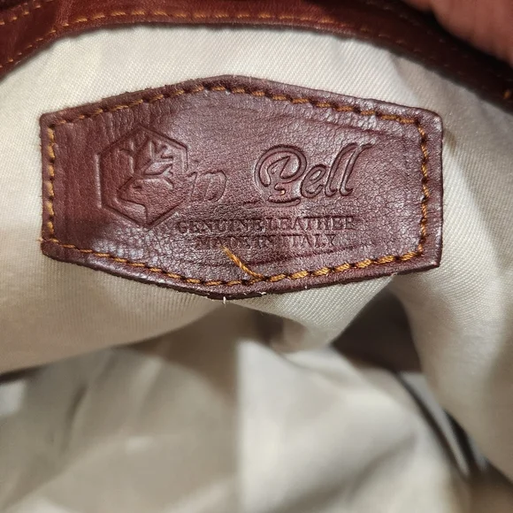 VINTAGE IN-PELL MADE IN ITALY LEATHER WeekenderBag ,Brown, Women/Mens OS EUC - Picture 7 of 12